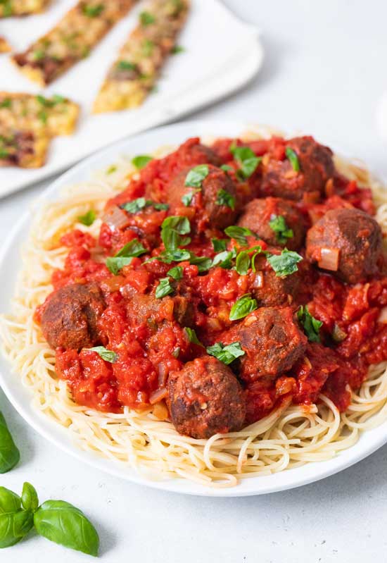 Black Bean Meatball Spaghetti