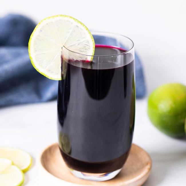 Sparkling Wild Blueberry Juice & Lime