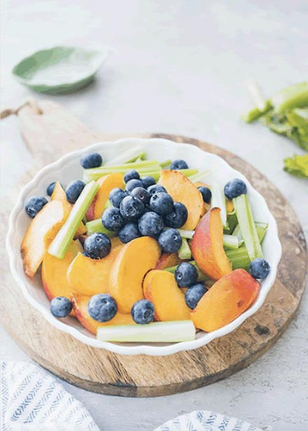 Peaches, Blueberries & Celery 