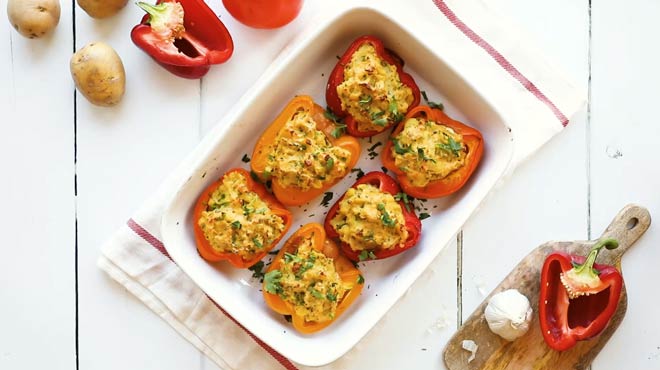 Potato & Herb Stuffed Peppers 