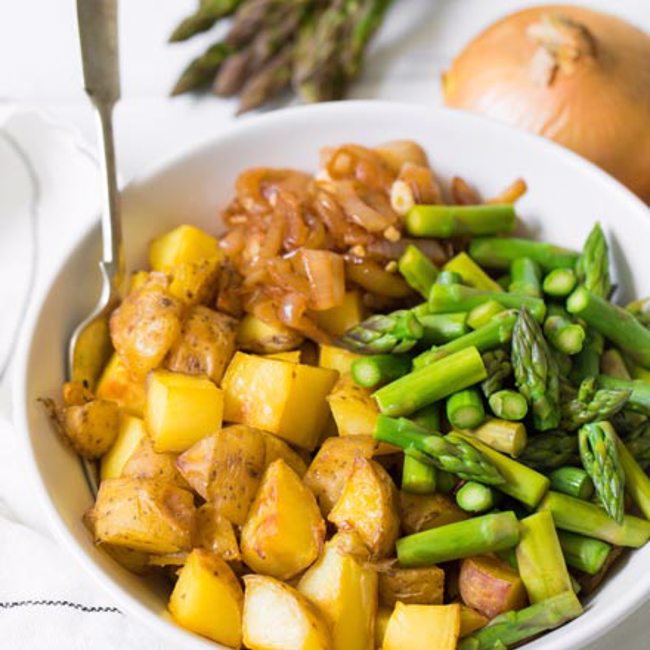 Potato, Asparagus & Onion Bowl