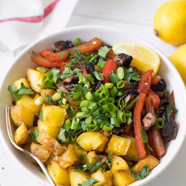 Potato, Bell Pepper & Mushroom Bowl
