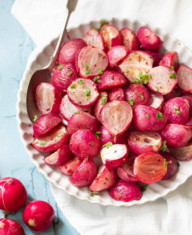 Garlic Roasted Radishes